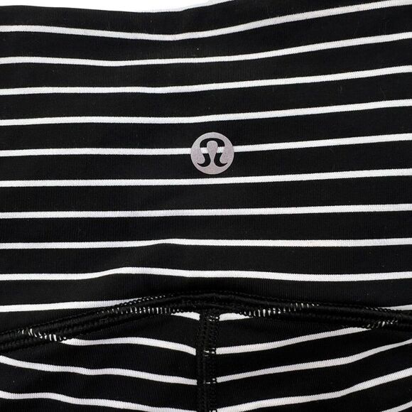 Lululemon Train Times Pant 25" Inseam Parallel Stripe Black and White Size 4 - Picture 6 of 8